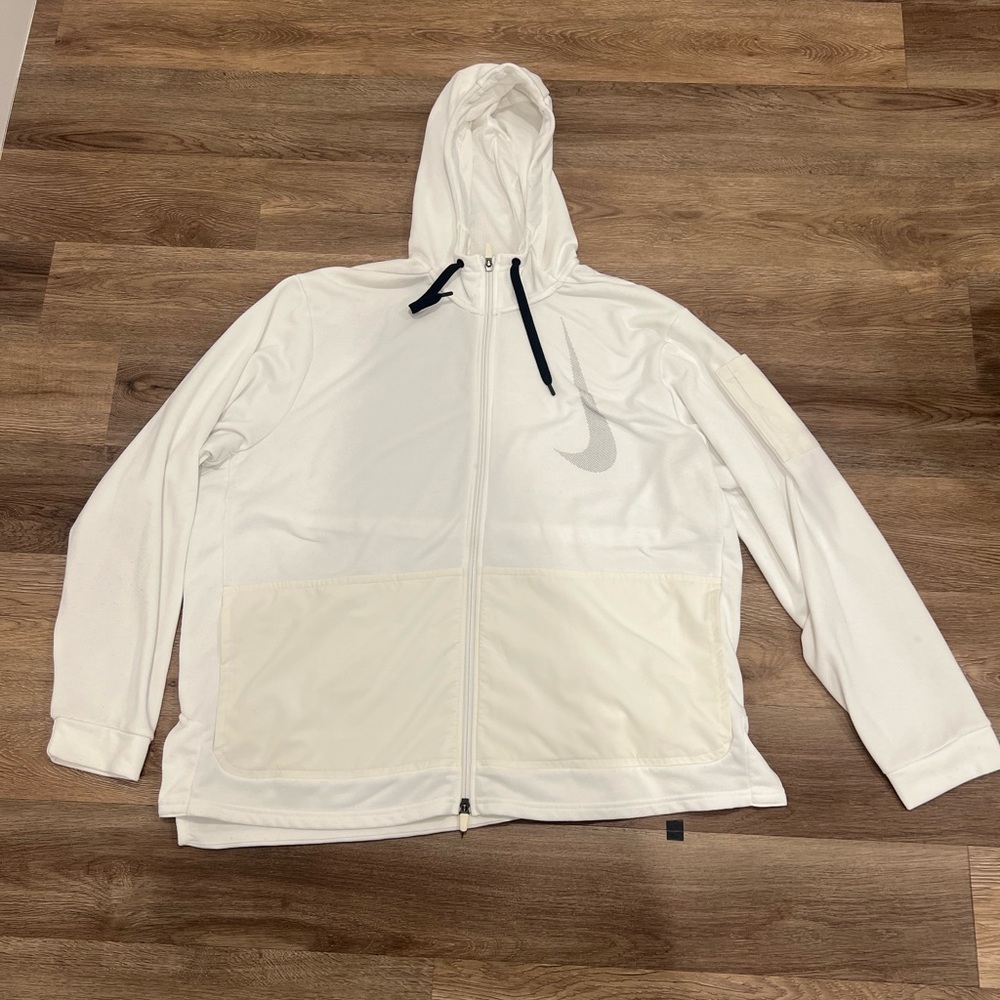 Nike White Zip Up Hoodie